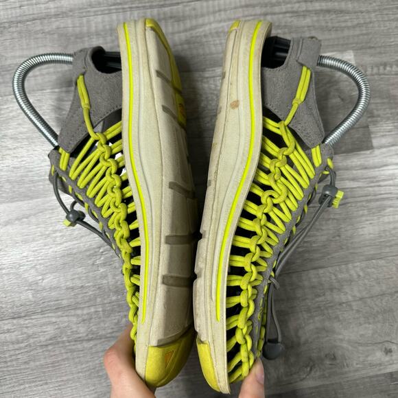 Keen Women’s Uneek Two Cord Sandals 1013095 Lime Green Gray Size 10 1/2 - Picture 4 of 7